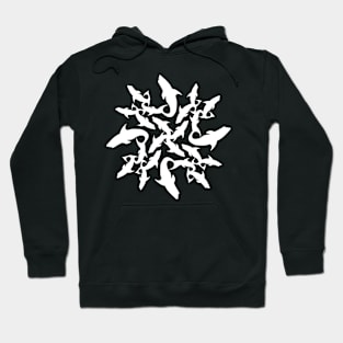 shark circle (white) Hoodie